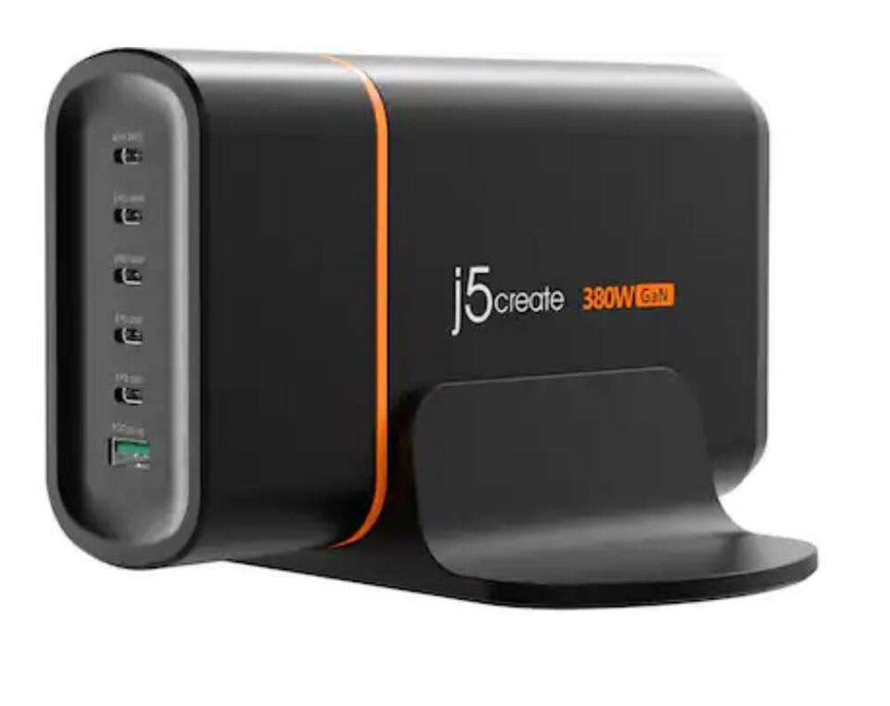 j5create - 380W GaN USB-C 6-Port Charger - Black